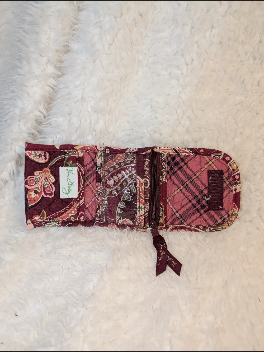 Vera Bradley Maroon Paisley Quilted Wallet - Picture 3 of 3